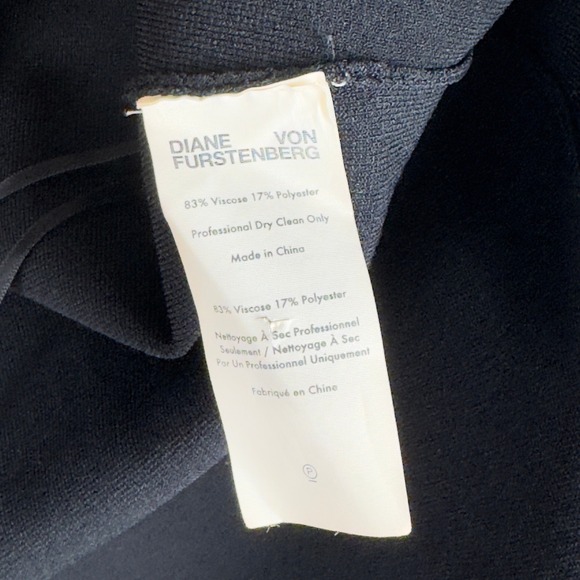 Diane Von Furstenberg Black Knit Wrap Dress Long Sleeve Belted Size P - Picture 8 of 9